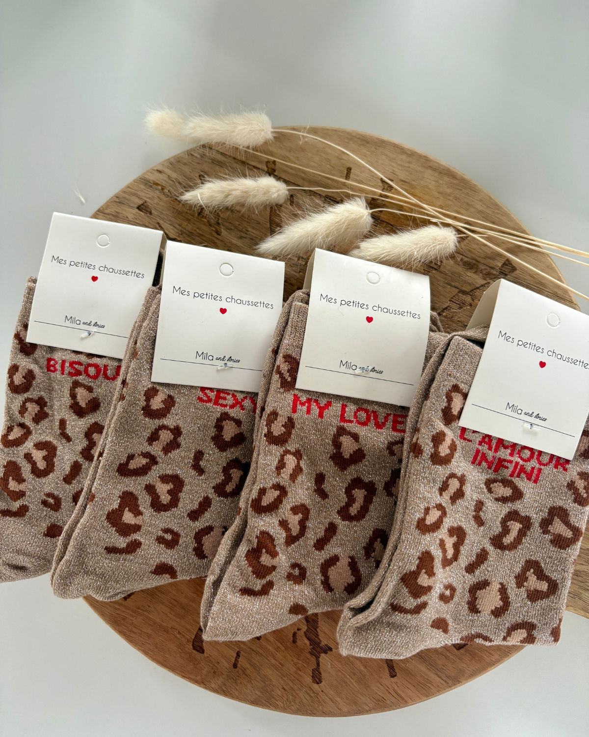 Chaussettes à paillette Léopard