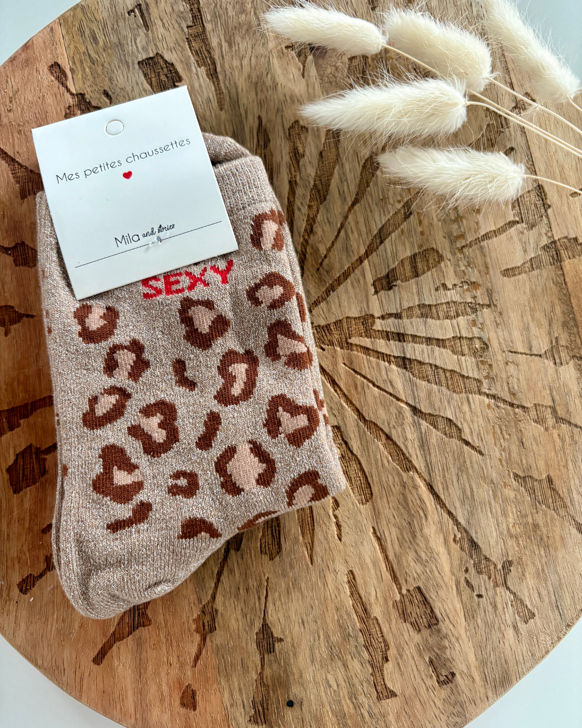 Chaussettes à paillette Léopard