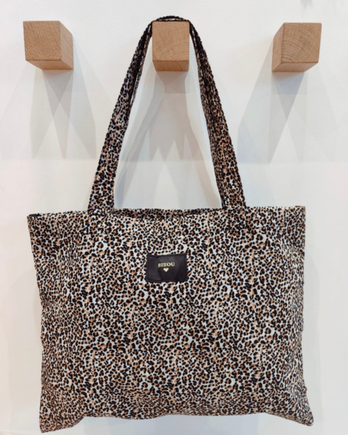 Tote bag léopard "Bisous"